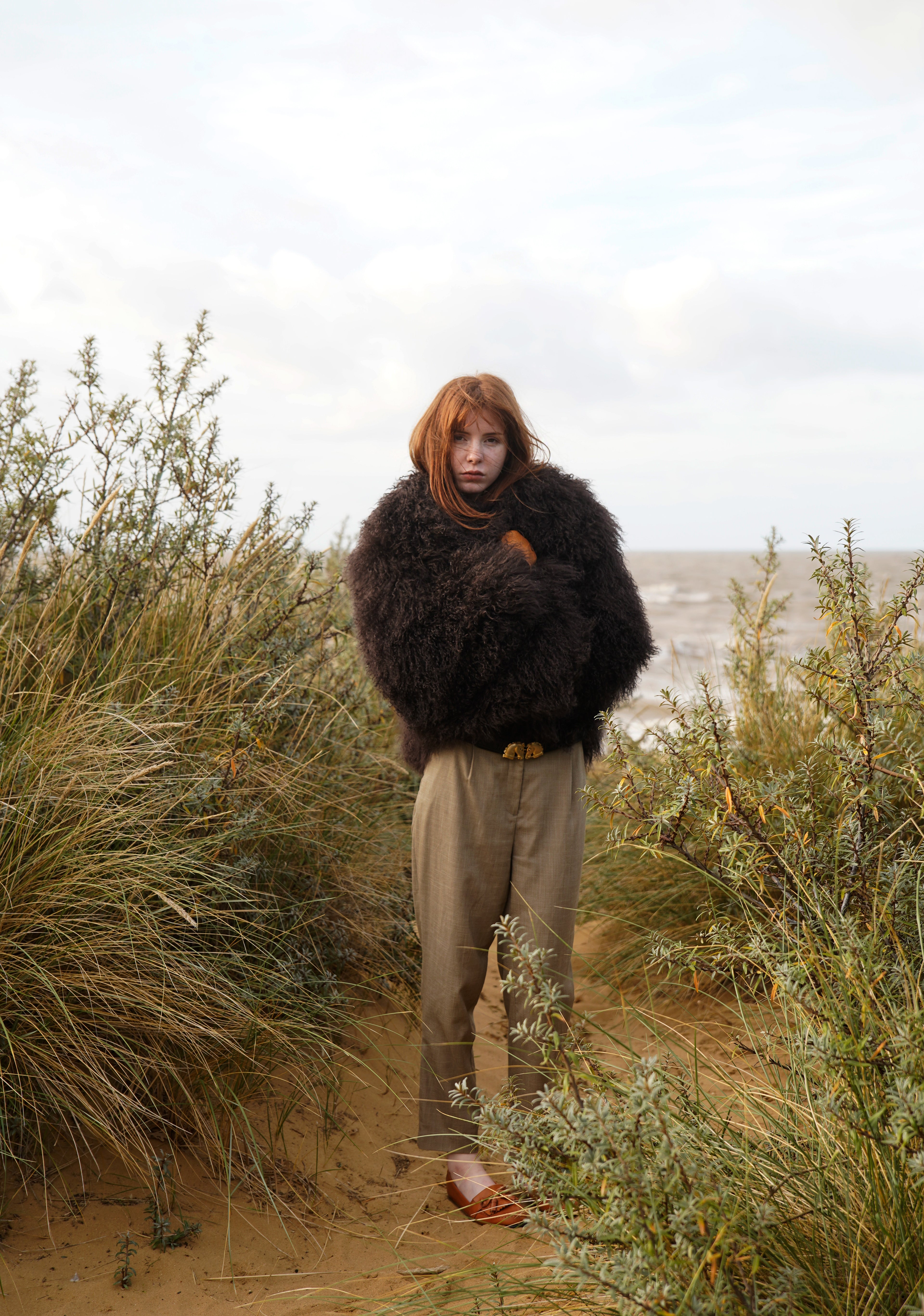 Mongolian Skijor Coat in Chocolate