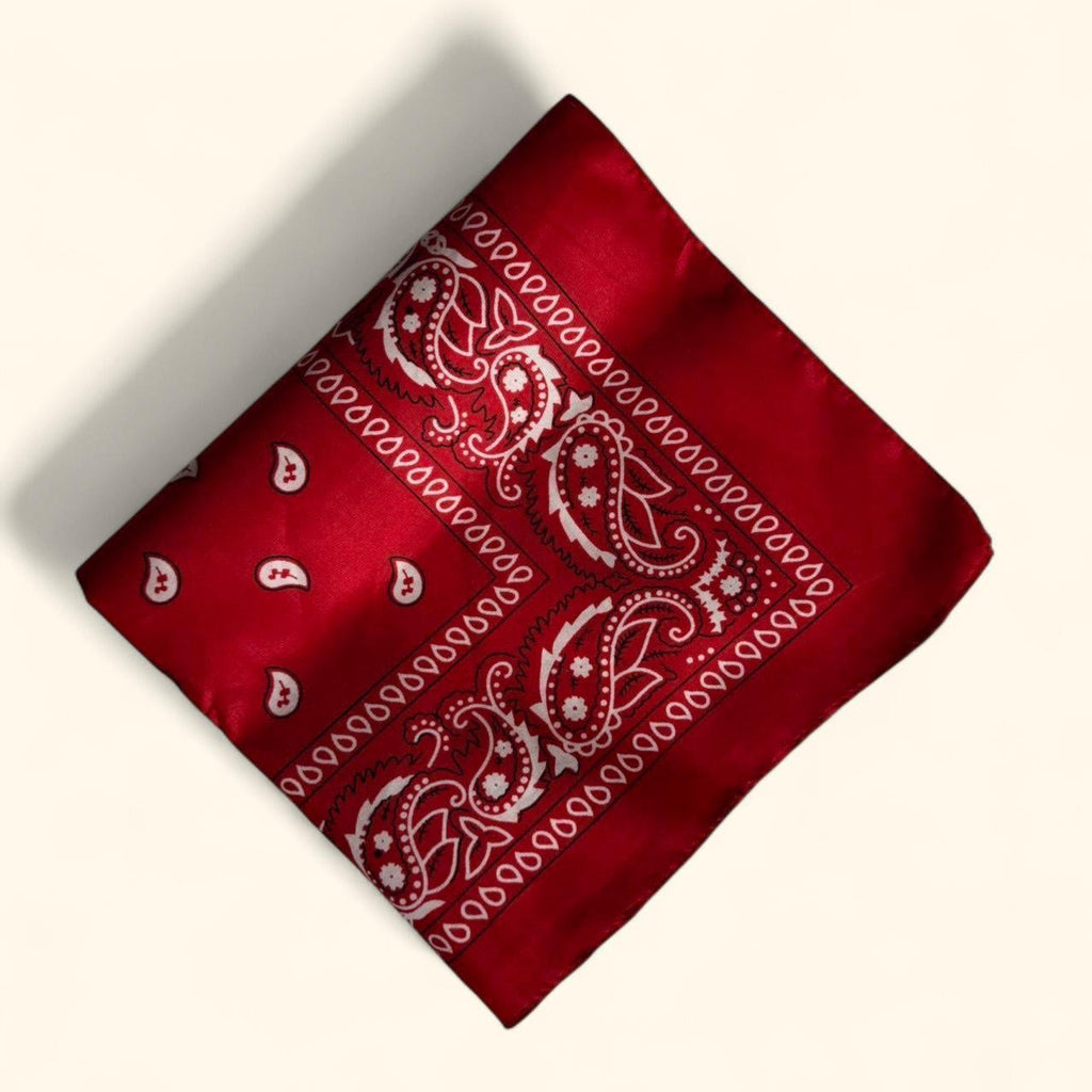 Western paisley bandana scarf in red and white