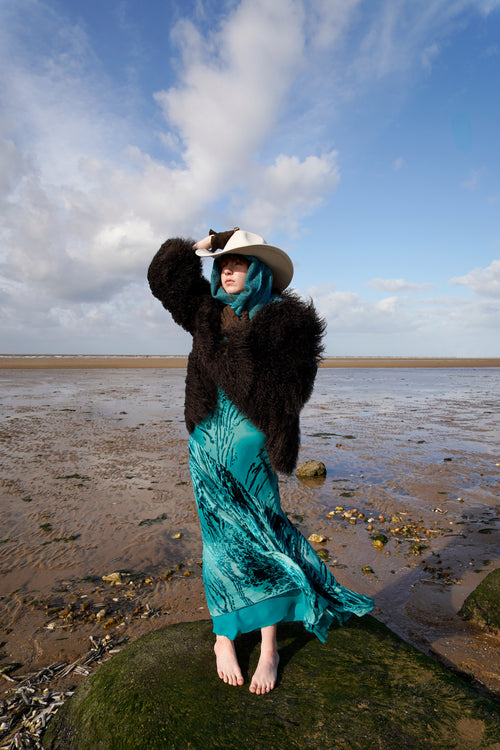 Mongolian Skijor Coat in Chocolate