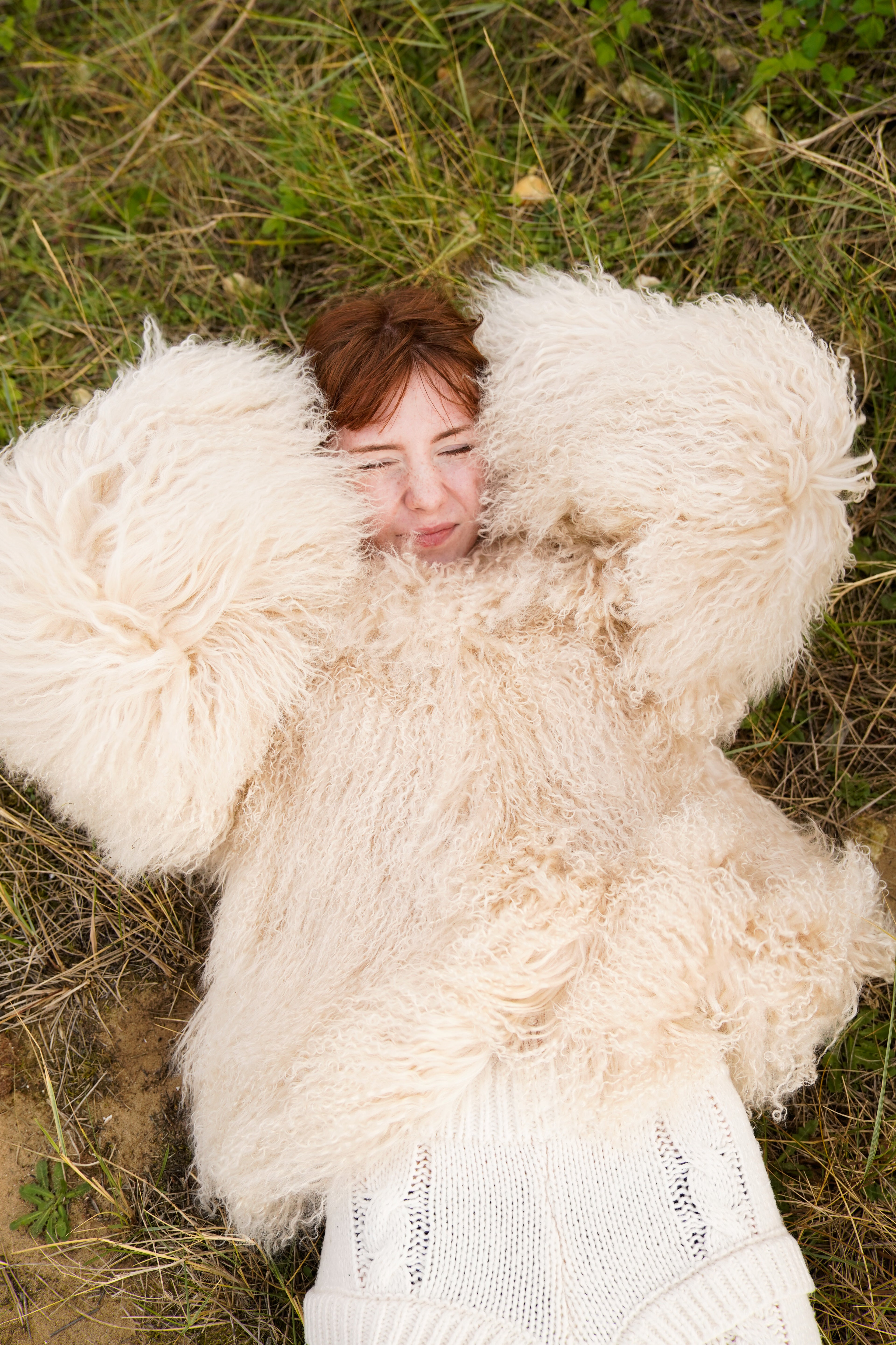 Mongolian Skijor Coat in Buttercream