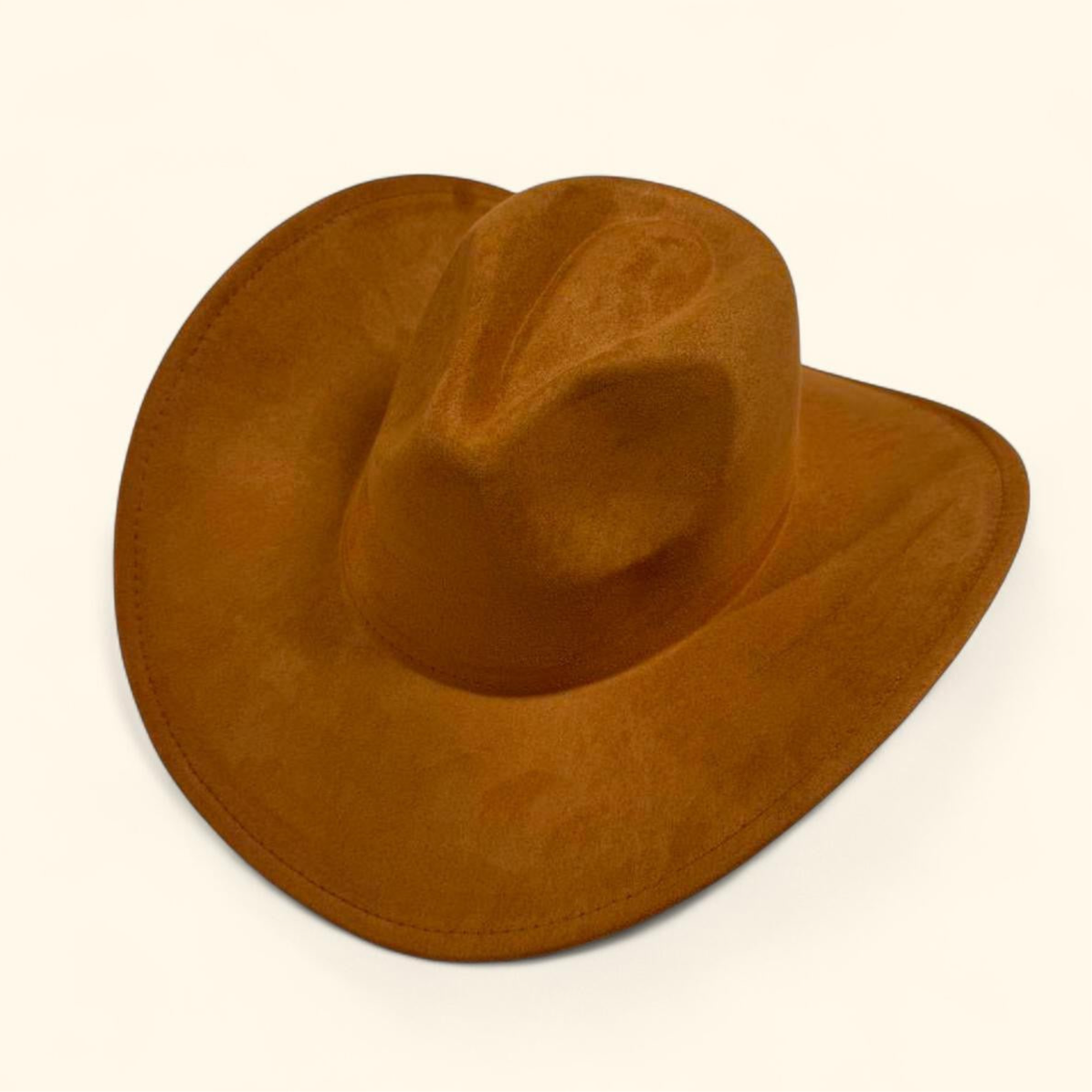 Suedette Cowboy Hat in Tan Brown
