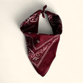 Western paisley bandana scarf in burgundy and white