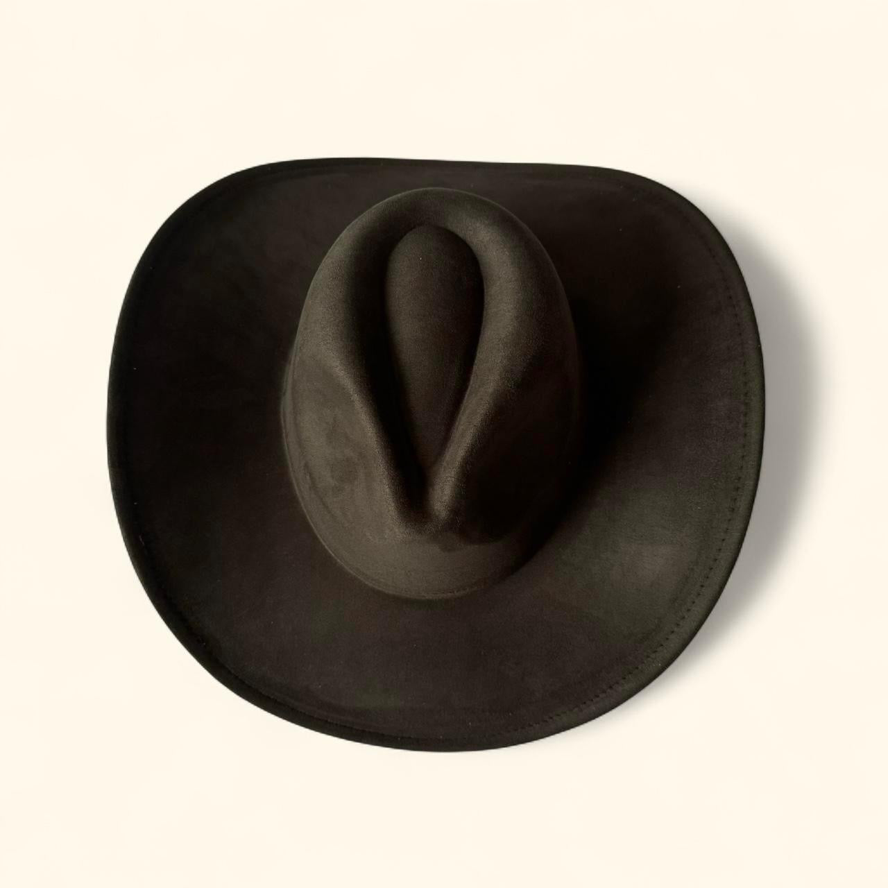 Suedette Cowboy Hat in Khaki Green