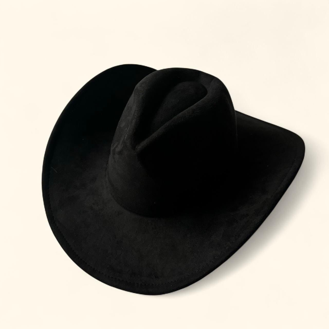Suedette Cowboy Hat in Black