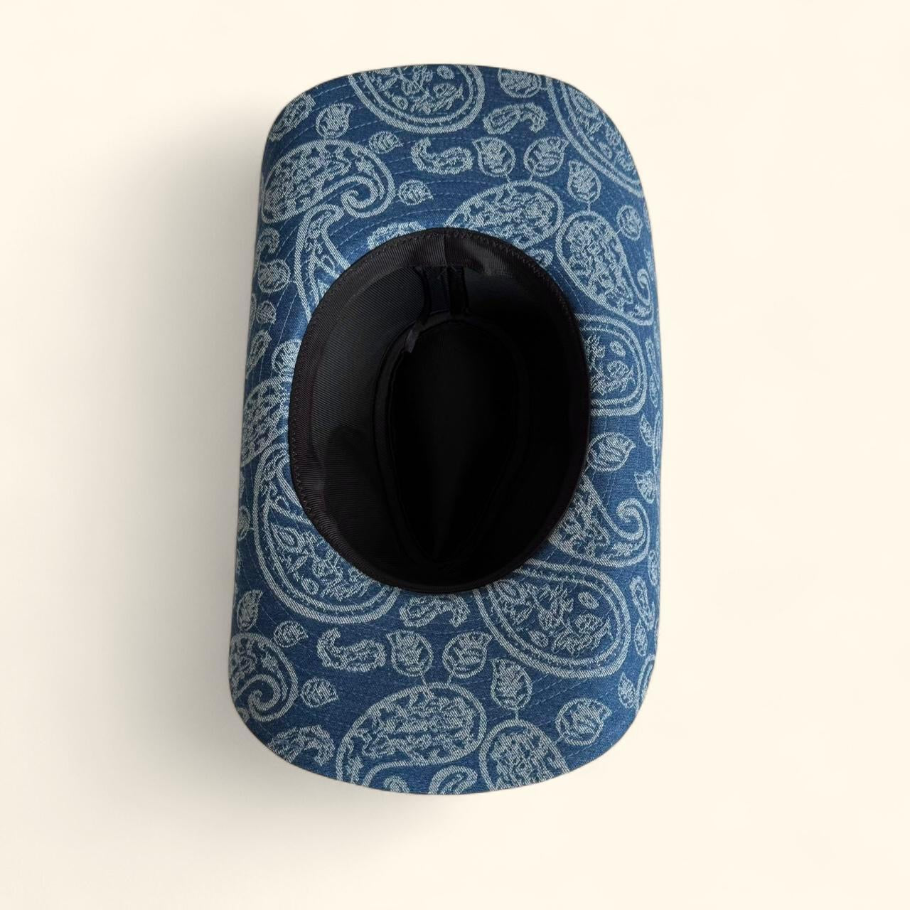 Denim boho paisley cowboy hat in blue