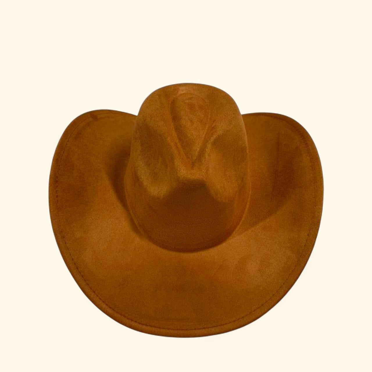 Suedette Cowboy Hat in Tan Brown