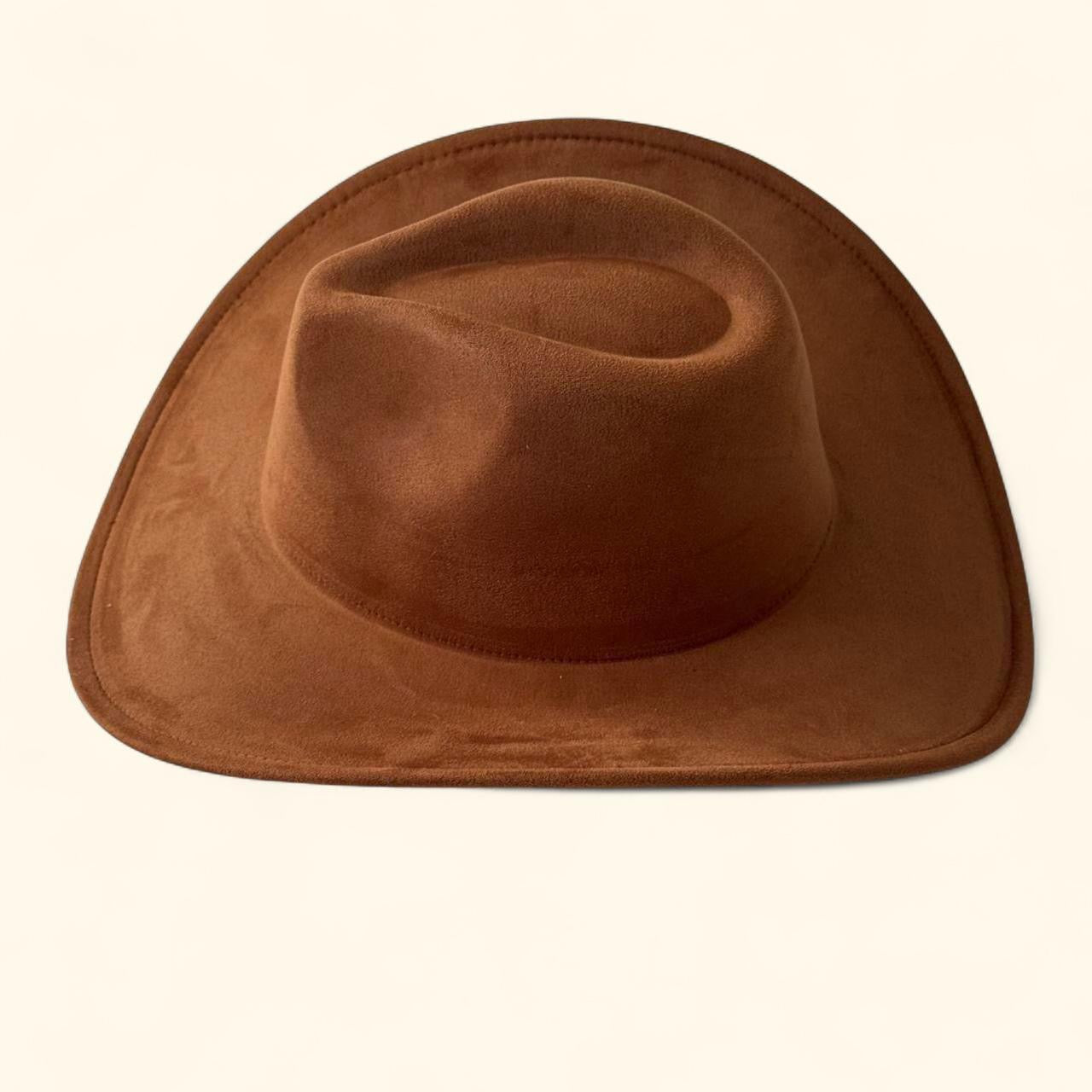 Suedette Cowboy Hat in Brown