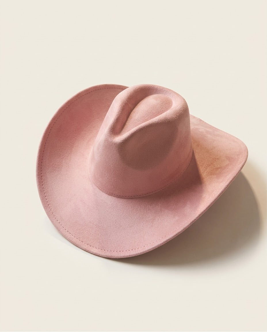 Suedette Cowboy Hat in Pink