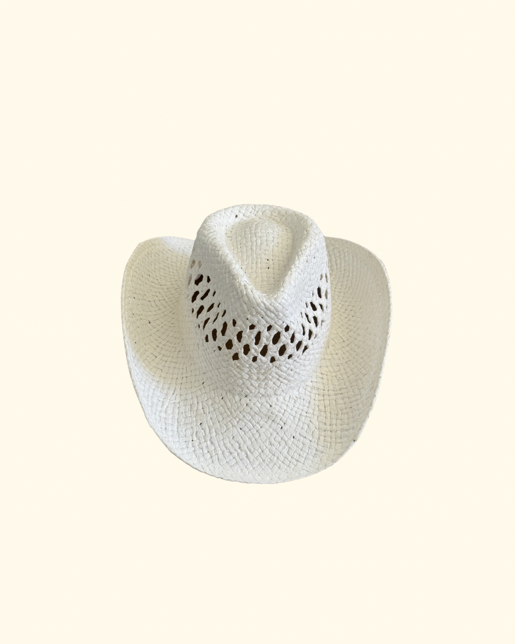 Woven Cowboy Hat in White