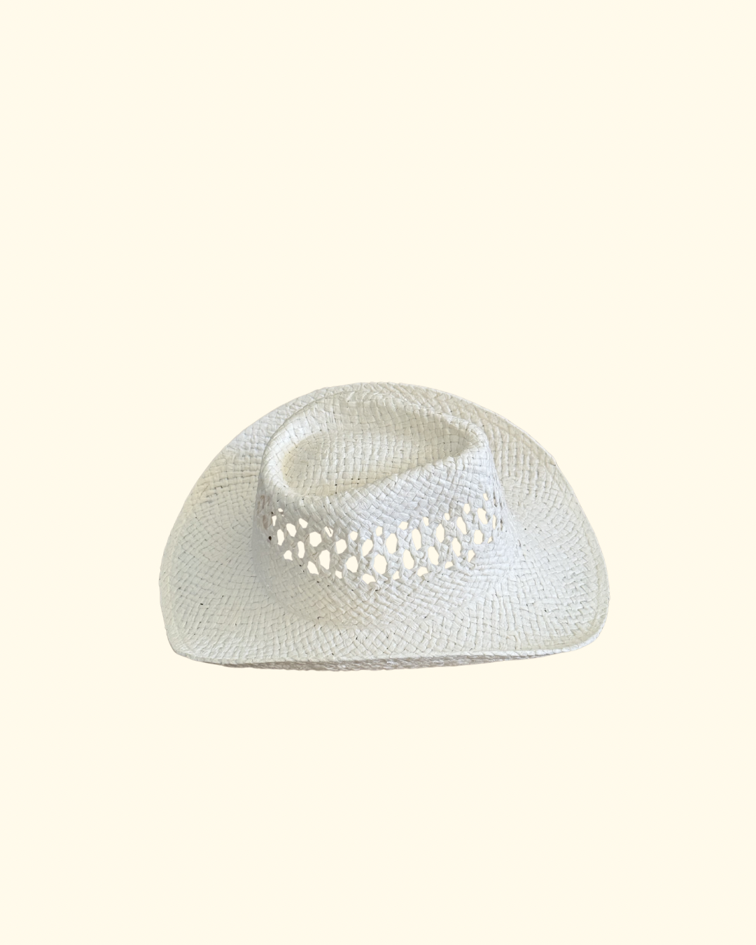 Woven Cowboy Hat in White