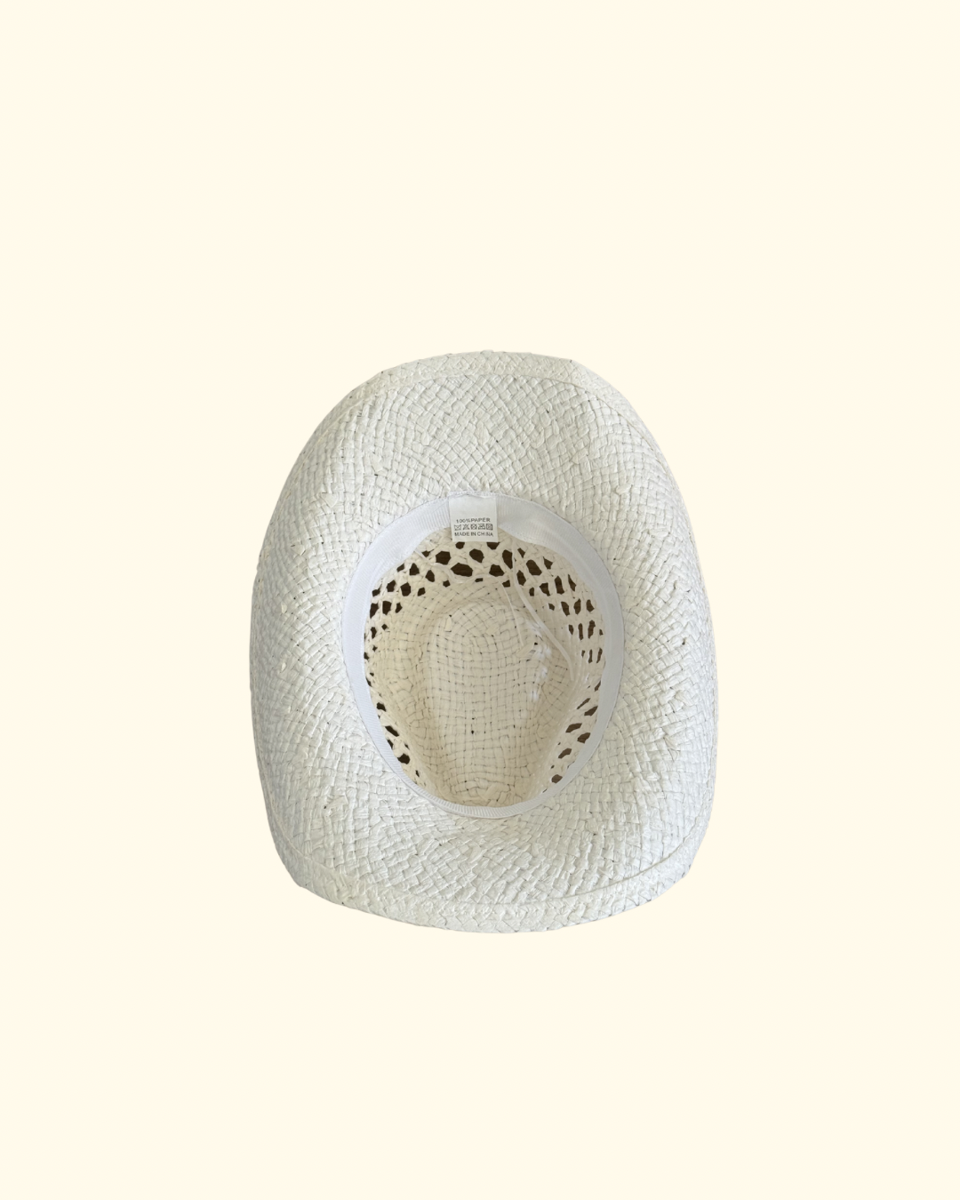 Woven Cowboy Hat in White
