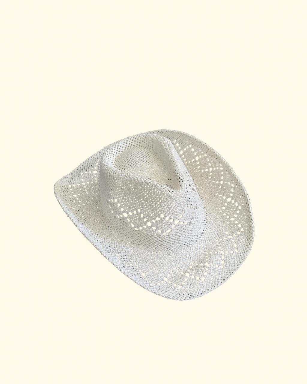 Woven Doily Cowboy Hat in White