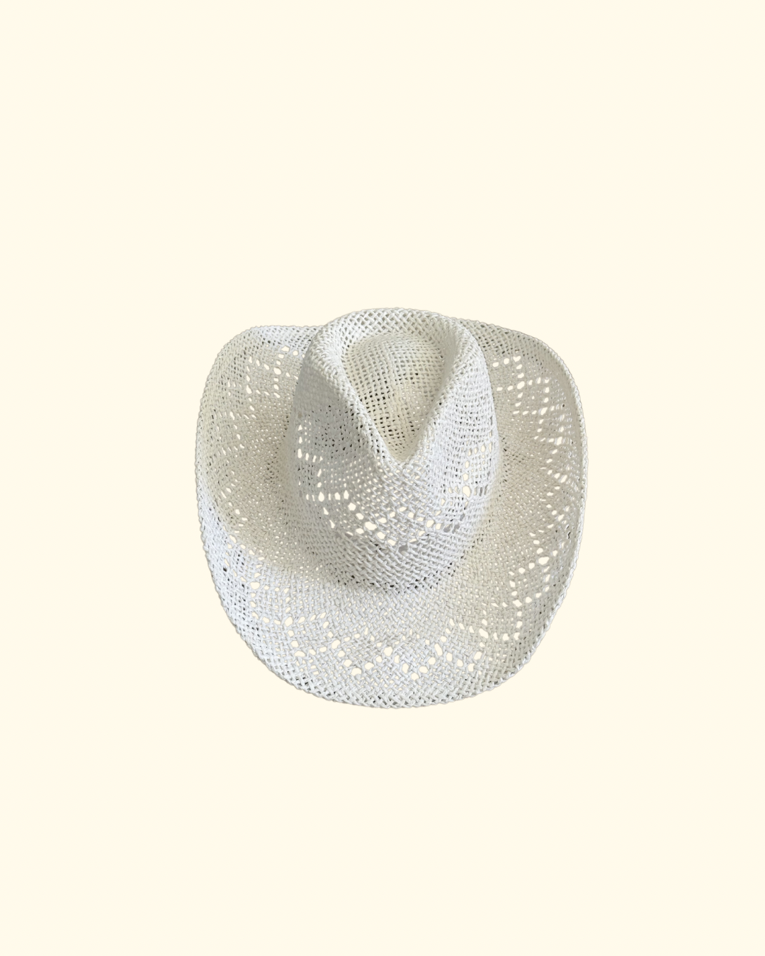 Woven Doily Cowboy Hat in White