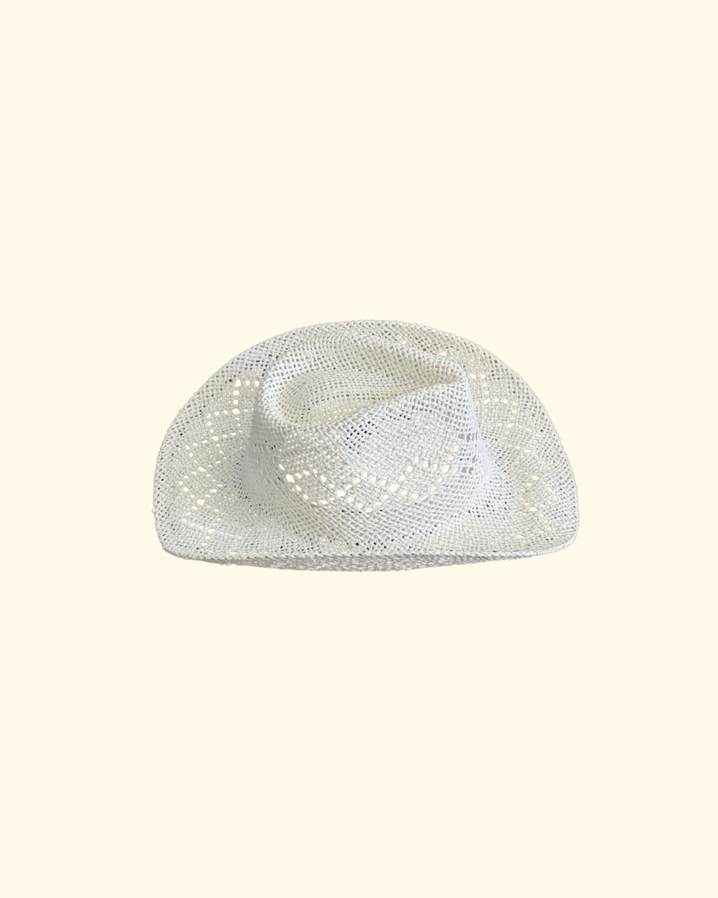 Woven Doily Cowboy Hat in White