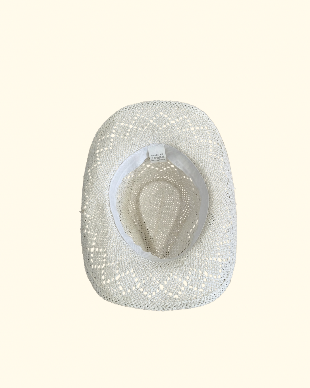 Woven Doily Cowboy Hat in White